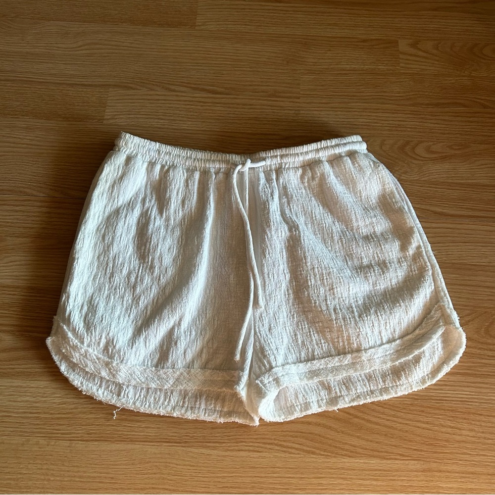 NWT Grade & Gather White Linen Blend Casual Shorts Small